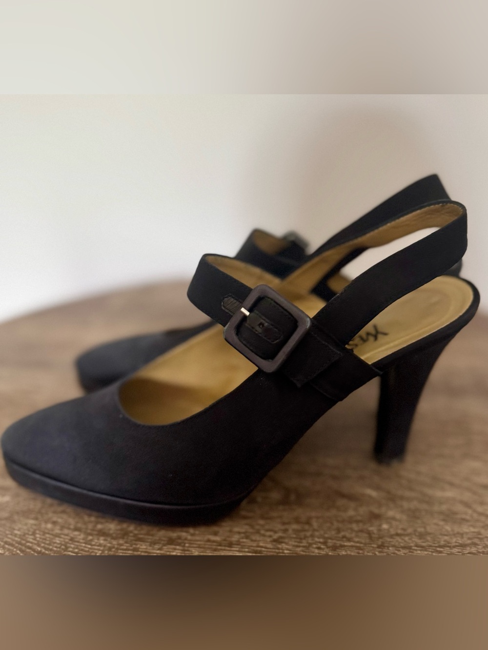 Vintage Yves Saint Laurent Black Suede Heels with Buckle - Picture 5 of 10